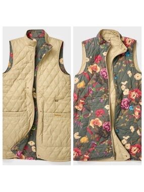 NWT BARBOUR X TUCKERNUCK Light Fawn Reversible Paisley Vest